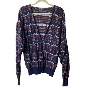 Vintage Multicolor Patterned Cardigan